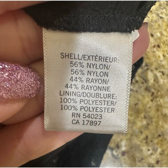 Banana Republic Black Lace Crochet Mini Pencil Skirt Size 00P Petite Whimsigoth - Picture 7 of 16